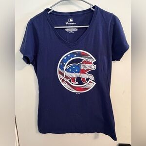 Fanatics Women's Navy Patriotic Cubs Tee - Size Medium